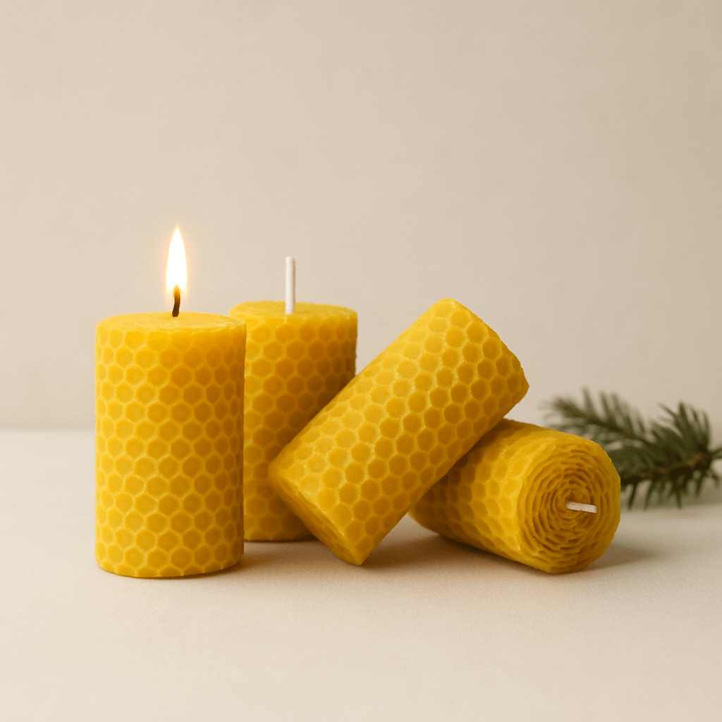 Set of 4 Small Beeswax Candles