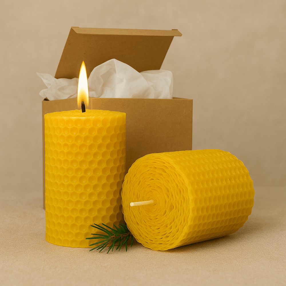 Set of 2 Medium Beeswax Candles