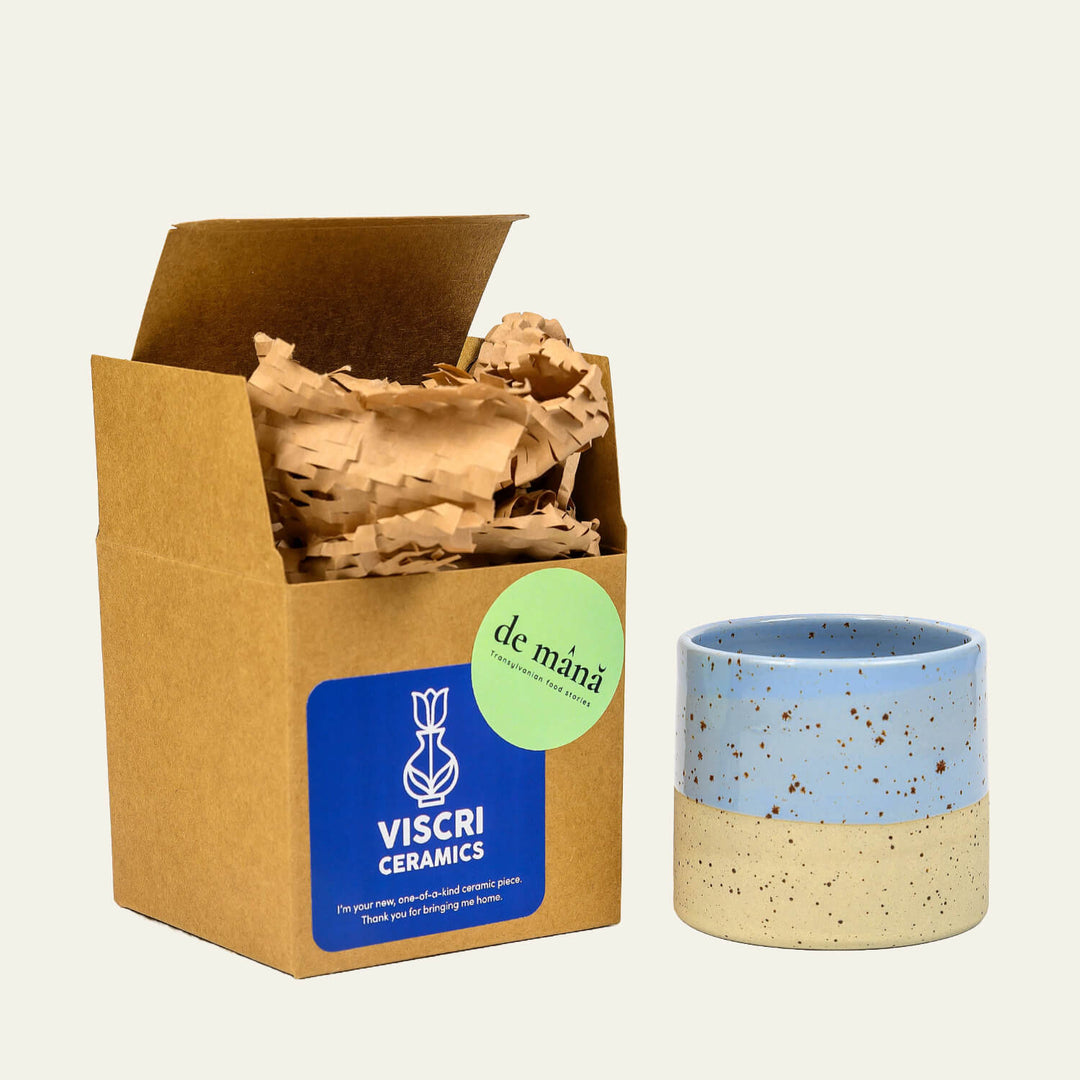 Viscri Blue Cappuccino Cup & box