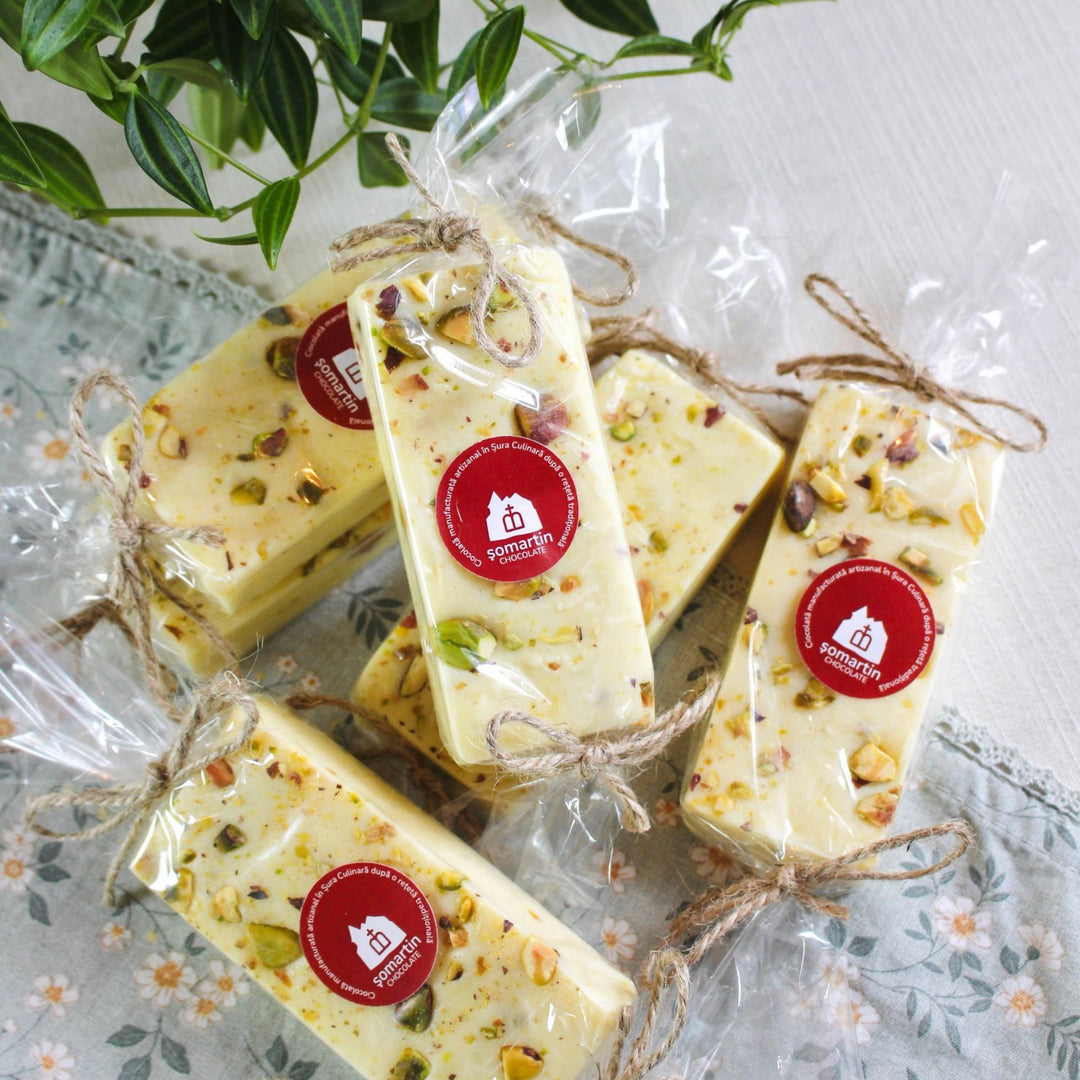 Homemade White Chocolate with Lemon & Pistachios 100g