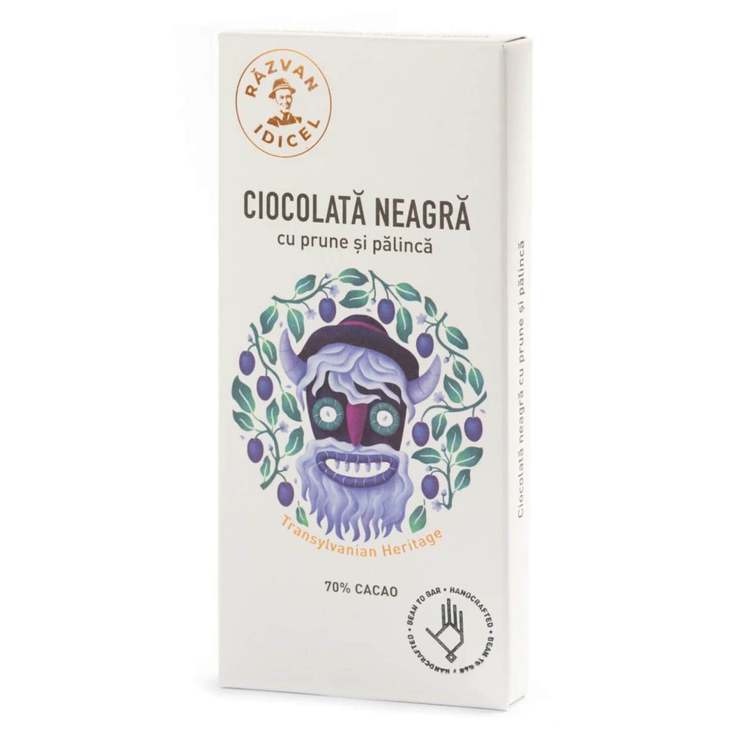 Dark chocolate 70% with prunes & 'palinka' 80g - De Mana